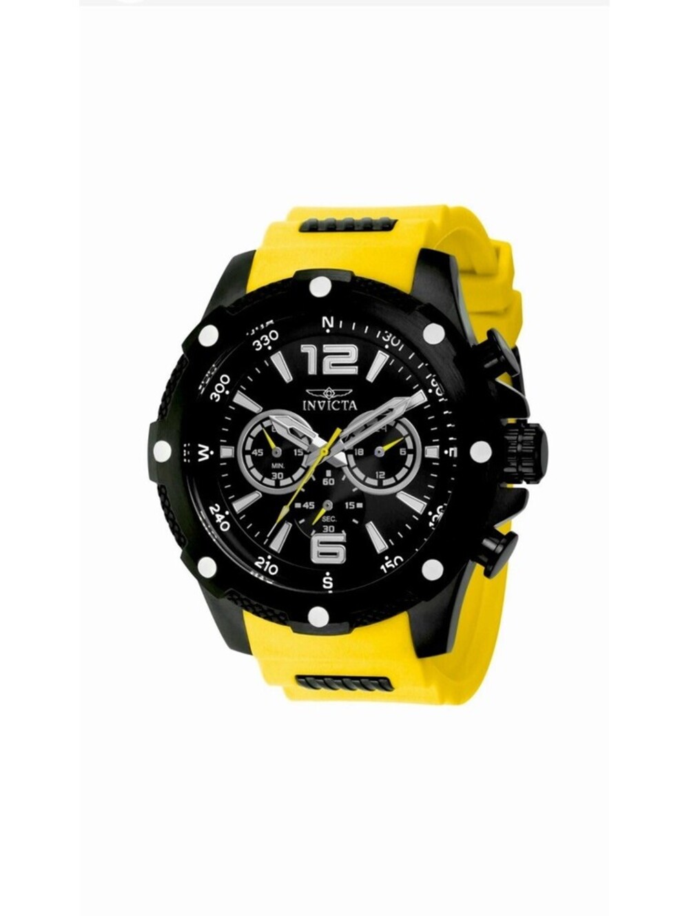 Invicta Men's 50mm I Force  Quartz Chronograph Yellow/Black Silicone Strap Watch